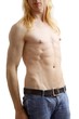 nude male body with piercings (white background)