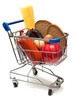 shopping cart with food
