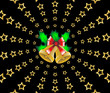 Christmas shooting stars holly berries background