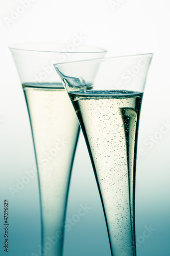 Photo: Champagner oder Sekt im Sektglas Champagner oder Sekt im Sektglas