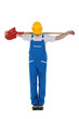 Man with shovel over his back