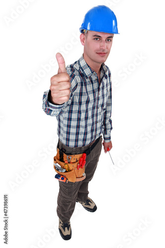 Photo: Tradesman giving the thumb's up Tradesman giving the thumb's up