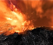 Ilustração: Volcanic eruption on island Volcanic eruption on island