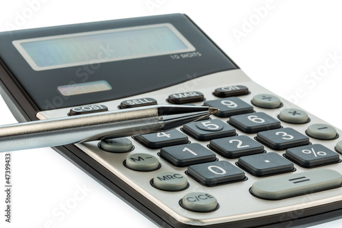 Photo: Rotstift und Taschenrechner Rotstift und Taschenrechner