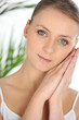 Closeup of a young woman at a spa