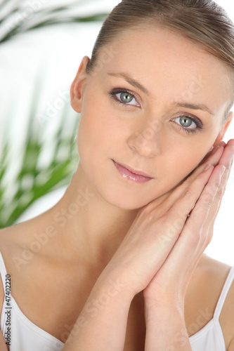 Photo: Closeup of a young woman at a spa Closeup of a young woman at a spa