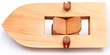 Photo: Wooden Rubberband Powered Paddleboat Over White Wooden Rubberband Powered Paddleboat Over White