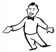 a man dressed in a suit pointing his finger