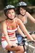 Two girls on a bicycle