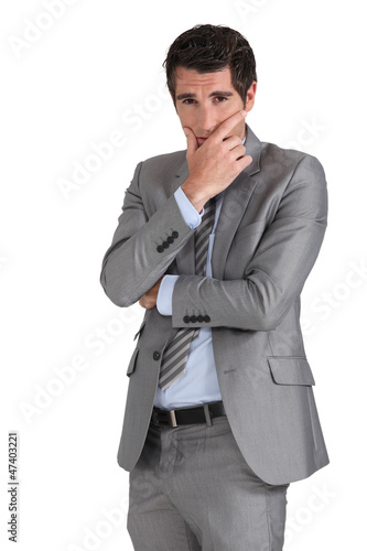 Photo: Businessman looking worried Businessman looking worried