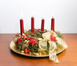 Photo: Traditional christmas wreath decoration with candels Traditional christmas wreath decoration with candels