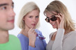 Women staring at the object of their desire