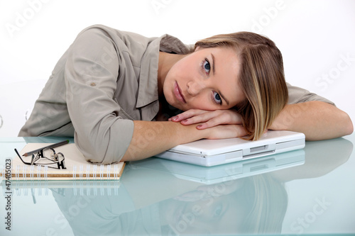 Photo: Tired young woman Tired young woman