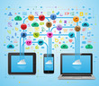 Vector: Cloud Social Media App Sync Cloud Social Media App Sync