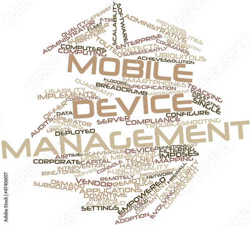 Illustration: Word cloud for Mobile device management Word cloud for Mobile device management