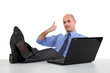 Man with feet on the table