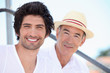 Father and son on holiday together