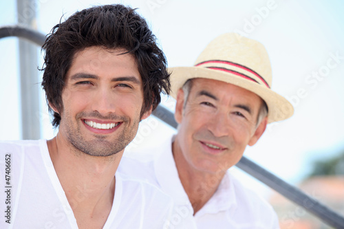 Photo: Father and son on holiday together Father and son on holiday together