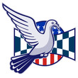 Racing Pigeon Race Flag American Stars Stripes