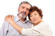 Photo: senior couple hug, isolated senior couple hug, isolated