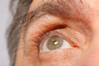 Photo: eye of man, eyebrows, eyelashes, macro, focus on eye eye of man, eyebrows, eyelashes, macro, focus on eye