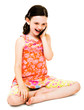 Photo: Happy girl talking on mobile Happy girl talking on mobile