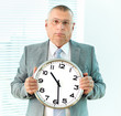 Businessman with clock