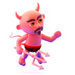 Devil gestures leftwards