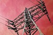 Photo: Electricity pylon against red cloudy sky Electricity pylon against red cloudy sky