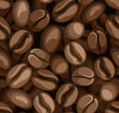 Coffee beans seamless background. Vector illustration.