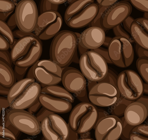 Vector: Coffee beans seamless background. Vector illustration. Coffee beans seamless background. Vector illustration.