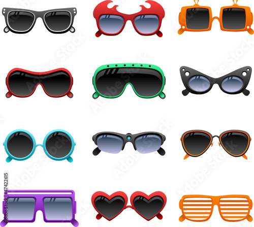 Vector: funky sunglasses icons funky sunglasses icons