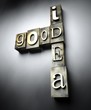 Good idea concept, vintage letterpress text