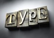 Type concept, vintage letterpress text