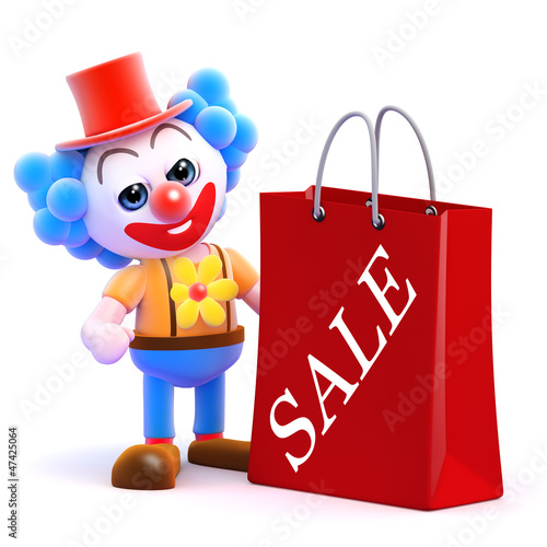 Illustration: Clown has been to the Sales for bargains Clown has been to the Sales for bargains