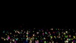 Alphabet, isolated on black background, loop