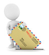 3d white people sending a mail