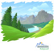 Vektor: Pine Trees , Mountains and Green Hills Pine Trees , Mountains and Green Hills