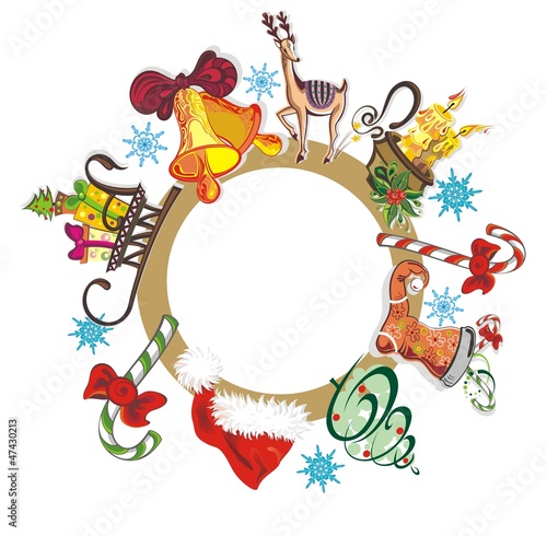 Vector: Elegant Christmas wreath with elements Elegant Christmas wreath with elements