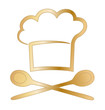 Vektor: Küche - Goldsymbole - Kochlöffel Küche - Goldsymbole - Kochlöffel