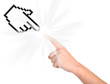 Photo: Computer cursor and hand Computer cursor and hand