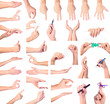 Photo: Set of woman hands isolated on white background Set of woman hands isolated on white background
