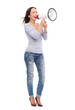 Attractive woman with megaphone