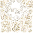 Retro party white flowers background