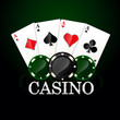 Casino element Poker cards and chips