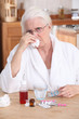 grandmother having a cold