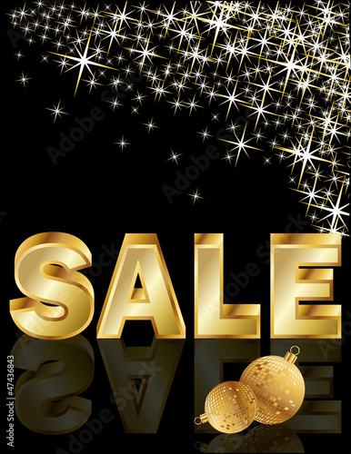 Vector: Christmas golden sale, vector illustration Christmas golden sale, vector illustration