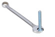 Chrome wrench and bolt isolated on white background
