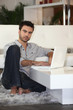 young man using computer