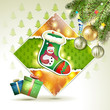 Christmas sock with snowman and gifts